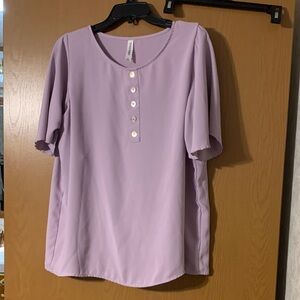 Zenana Outfitters Lilac Button-Up Blouse